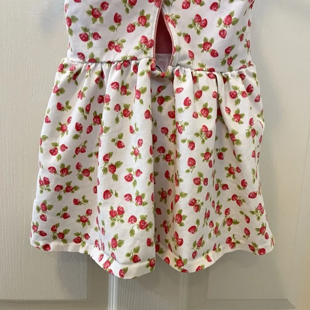 Ralph Lauren Strawberry Stretch Jersey Dress Criss-Cross Straps Girls 18 Months